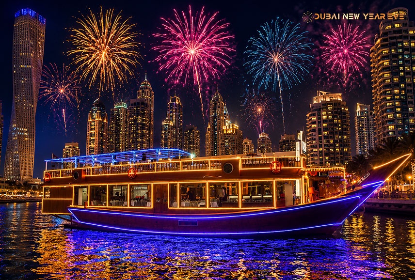 New Year Dhow Cruise Dinner in Dubai Marina