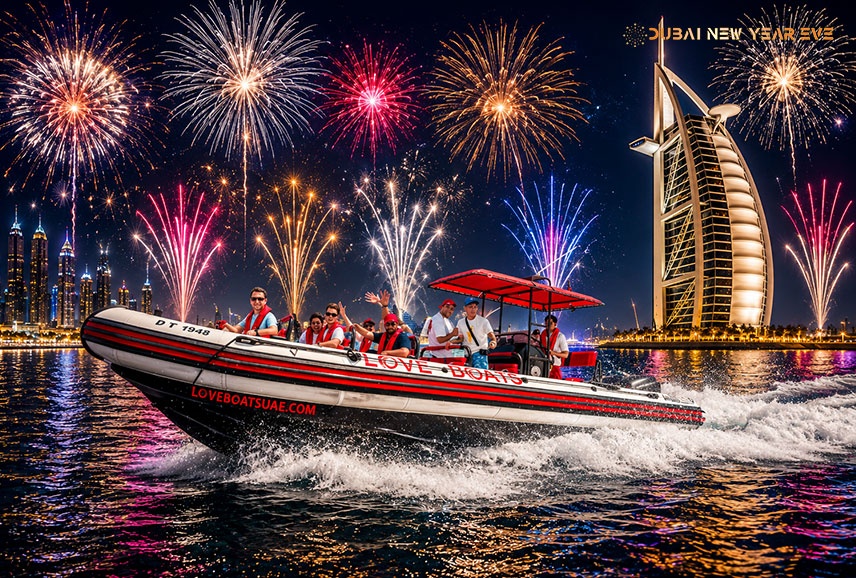 Dubai New Year Fireworks on Love Boat
