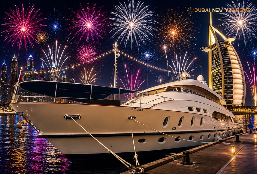NYE Yacht Party with Burj Al Arab Fireworks